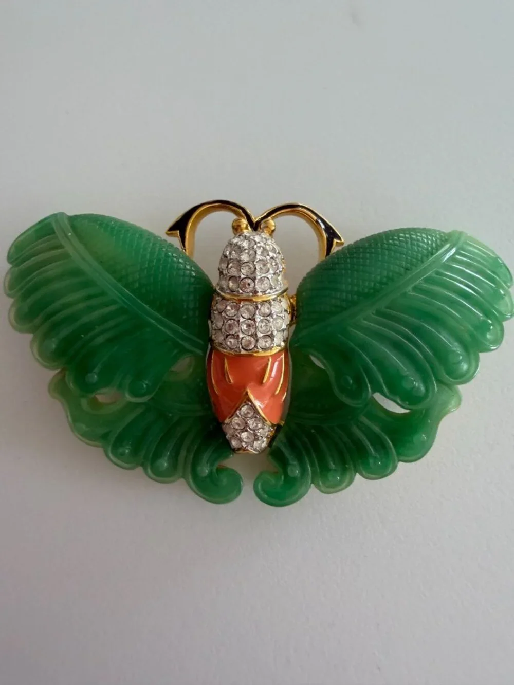 KENNETH JAY LANE Vintage Moth Resin Brooch Pin - Picture 2 of 8